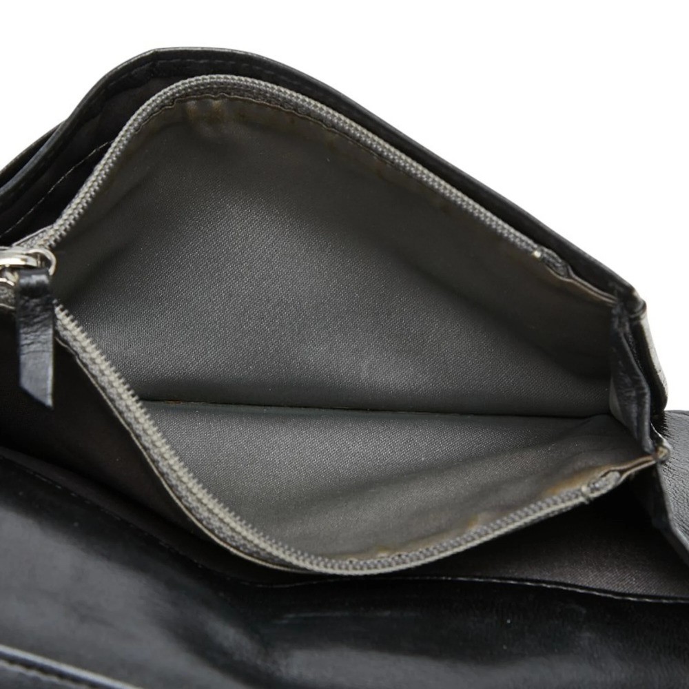 CHANEL Black Lambskin Leather Logo Wallet - Picture 6 of 11